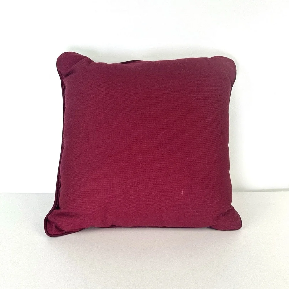 Christmas Tapestry Ornaments Square Throw Pillow Multicolored Maroon Red‎ 14x14